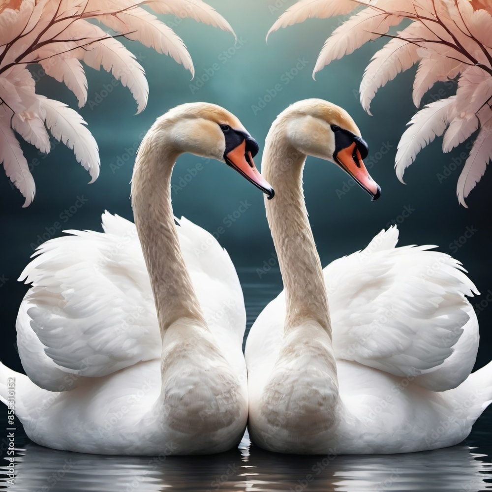 Fototapeta premium two swans