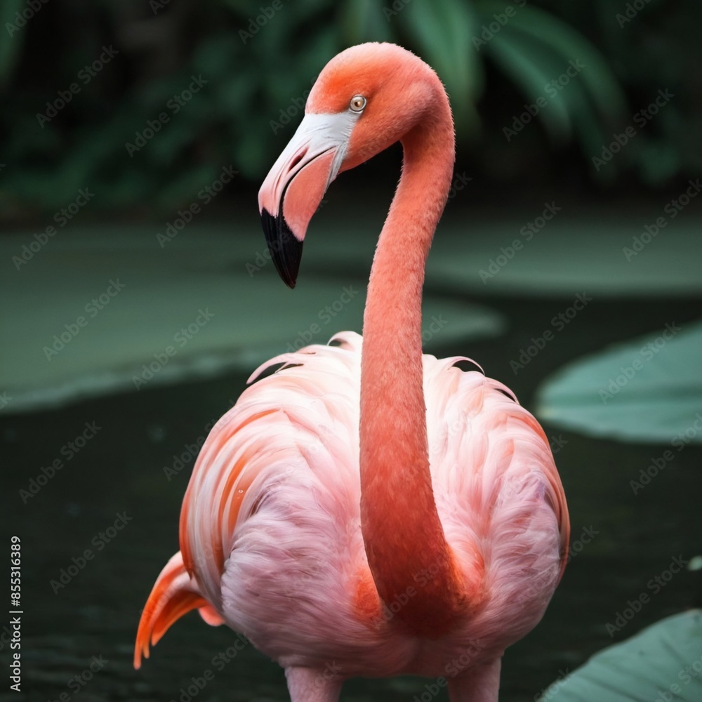 Obraz premium pink flamingo portrait