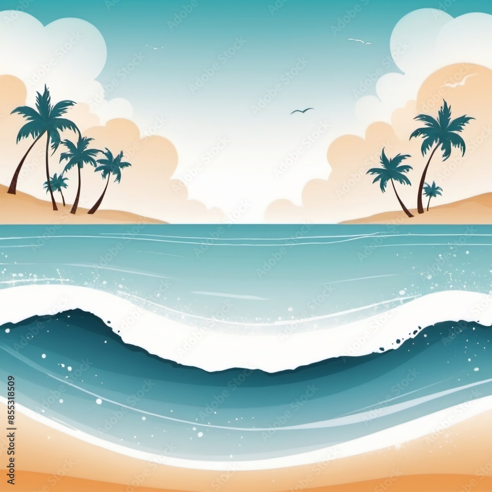 A beautiful sunny beach abstract illustration A beautiful sunny beach abstract illustration