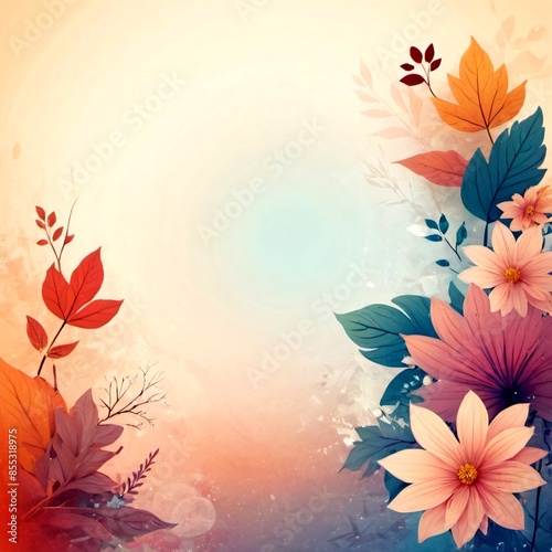 vibrant and colorful scene with a multitude of leaves in various shapes and sizes.