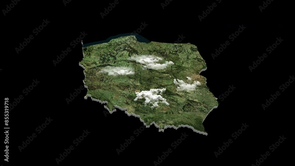 Poland 3D Country Map Animation Transparent Alpha Poland 3D Country Map Animation Transparent Alpha