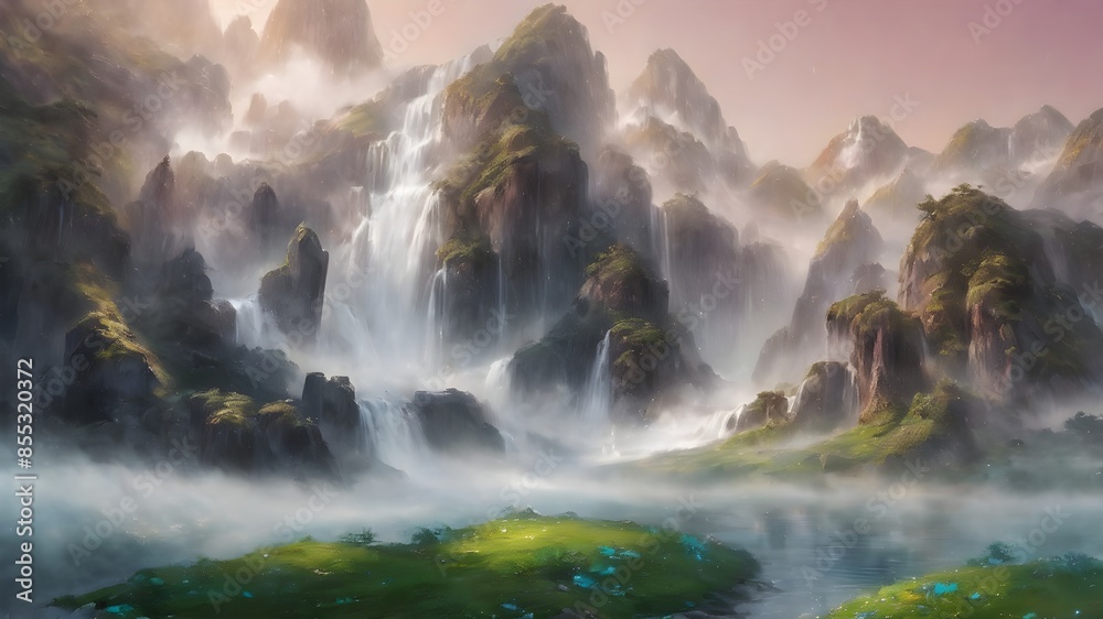 Fototapeta premium waterfall in the mountains