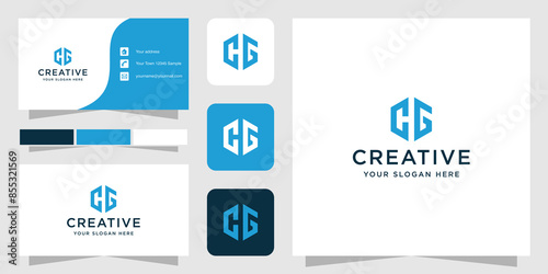 simple letter CG logo with a collection of brand identities