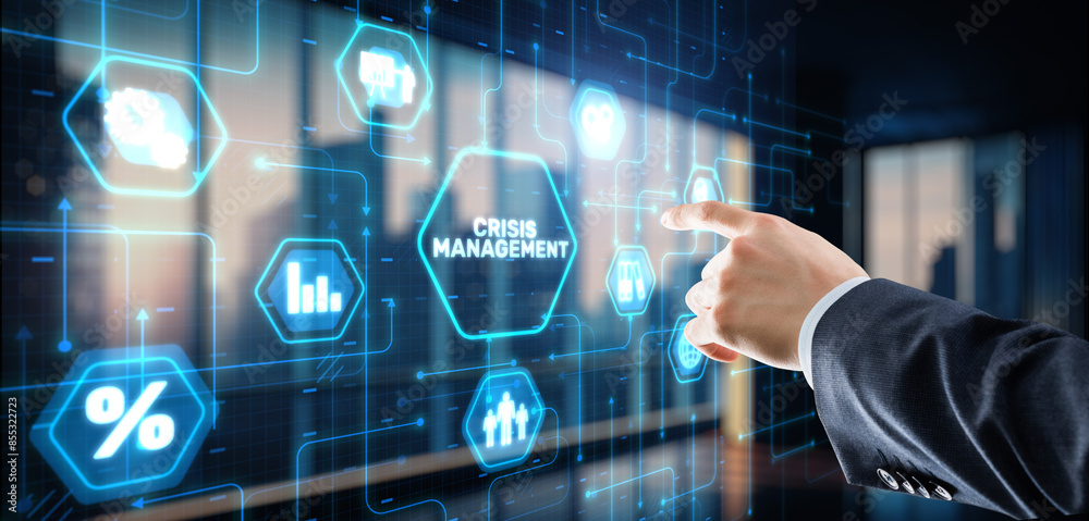 Fototapeta premium Crisis management concept. Procedure for finding a solution to the crisis