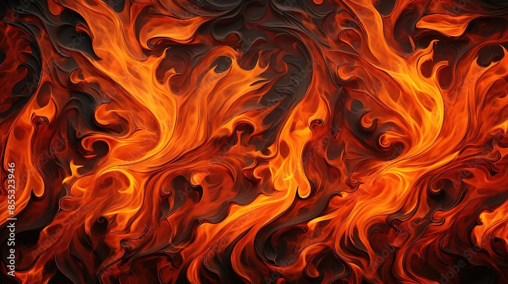 Abstract painting. Fire. Bright orange flames. 3D rendering. Abstract painting. Fire. Bright orange flames. 3D rendering.