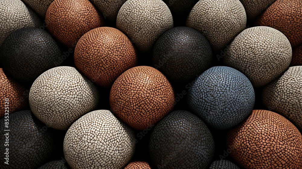 3D rendering of a stack of variously-colored balls with a bumpy texture, lit from the top left. 3D rendering of a stack of variously-colored balls with a bumpy texture, lit from the top left.
