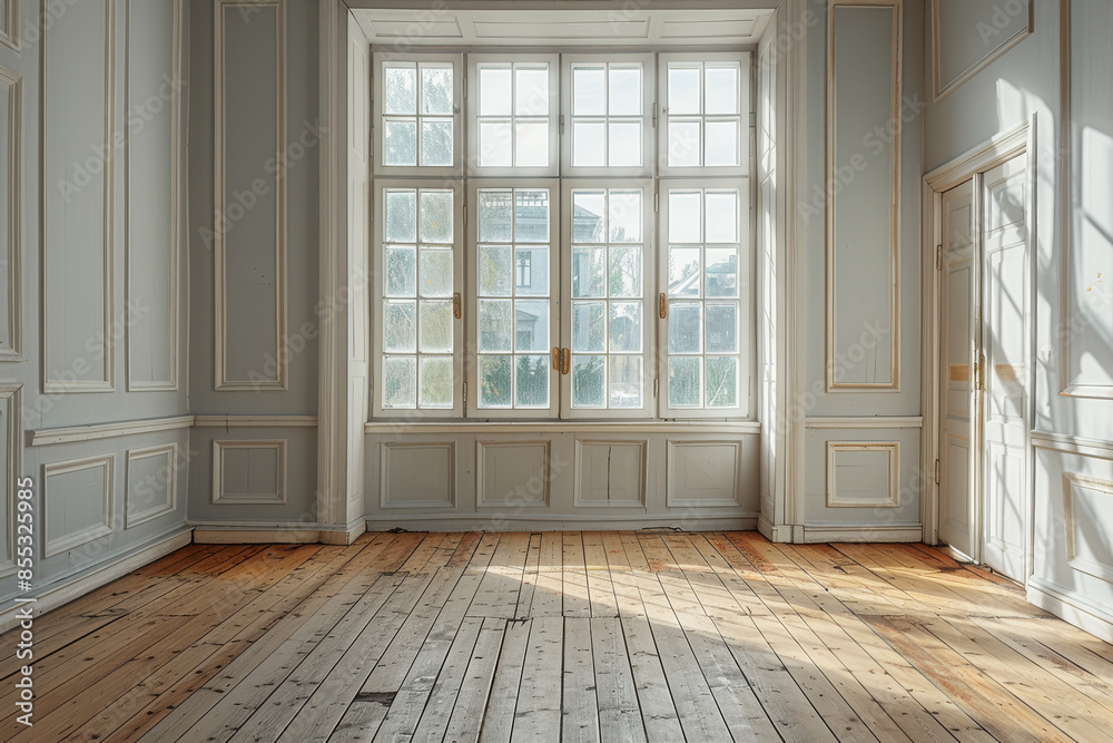 Abandoned Gray Room with Window Abandoned Gray Room with Window