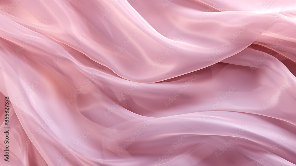 Obraz premium Pink flowing silk fabric with gentle waves.