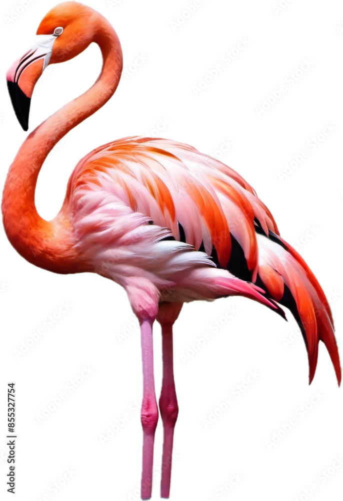 Obraz premium pink flamingo isolated, can be used as logo or sticker 