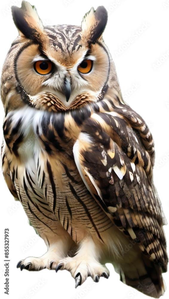Naklejka premium eagle owl isolated on white