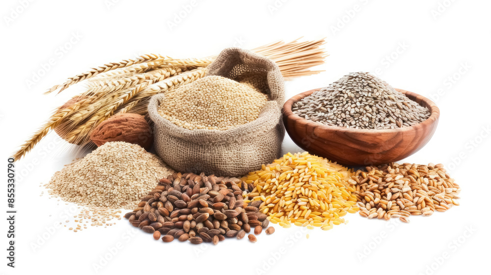 variety-grains-seeds-white-background-wheat-flour-chia-lentils-cooking-ingredients variety-grains-seeds-white-background-wheat-flour-chia-lentils-cooking-ingredients