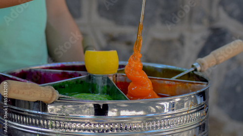 Local colorful Ottoman paste, local sugar, dessert photo