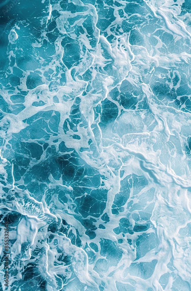 Obraz premium clear blue water surface macro shot