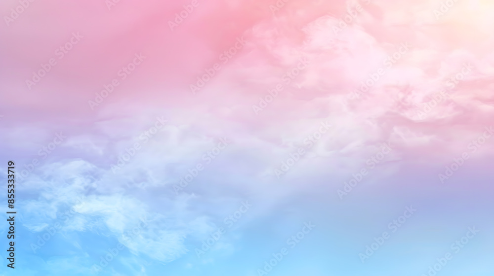 A blue and pink sky with a white cloud A blue and pink sky with a white cloud