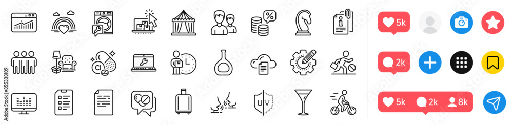 Money tax, Document and Medical drugs line icons pack. Social media icons. Washing machine, Attached info, Checklist web icon. Delivery man, Cyclist, Couple pictogram. Vector Money tax, Document and Medical drugs line icons pack. Social media icons. Washing machine, Attached info, Checklist web icon. Delivery man, Cyclist, Couple pictogram. Vector