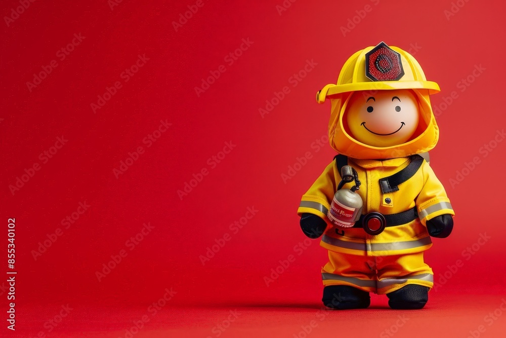 Firefighter Toy with Smiley Face, Ready for Action Firefighter Toy with Smiley Face, Ready for Action
