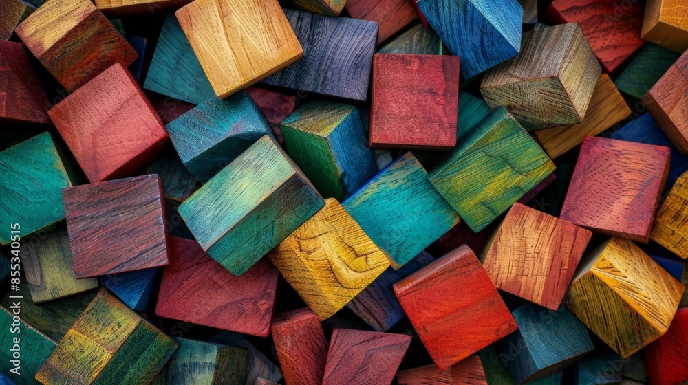 Vibrant Multicolored Wooden Blocks Vibrant Multicolored Wooden Blocks