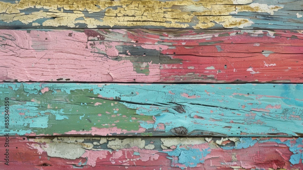 Obraz premium Weathered paint on rustic wooden shabby panel