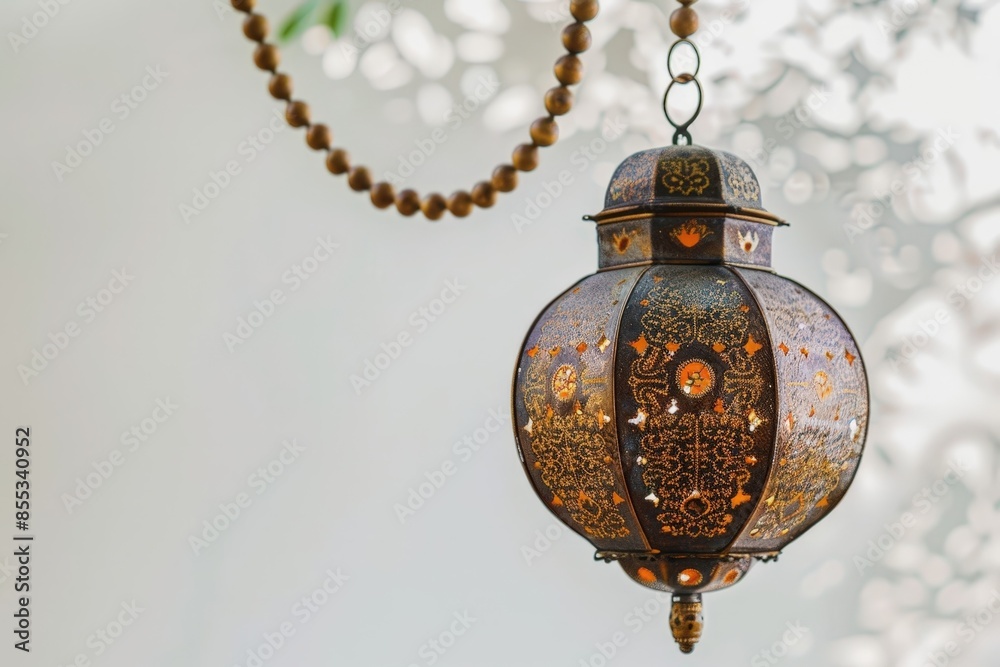 Elegant Oriental Lantern Against a Blurred Backdrop Elegant Oriental Lantern Against a Blurred Backdrop