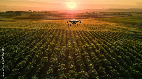 Sunset Drone Surveys Farmland