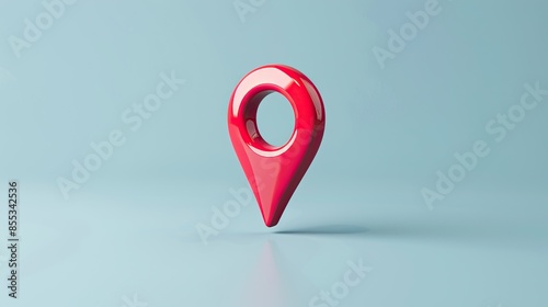 Free Download Red location pin icon isolated on a light blue background - GFXLoad