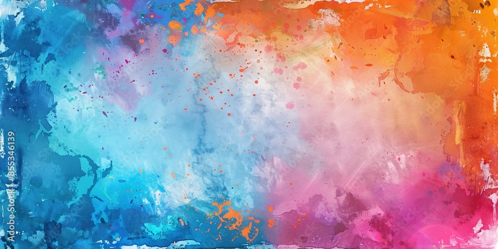 Blue and pink watercolor paint background design with colorful orange pink borders and bright center, watercolor bleed and fringe with vibrant distressed grunge texture Blue and pink watercolor paint background design with colorful orange pink borders and bright center, watercolor bleed and fringe with vibrant distressed grunge texture