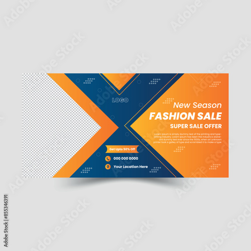 Creative, Modern, Unique, Clean, and Professional Fashion Billboard  Template Design.	