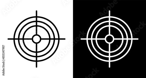 Shooting targeting line icon collection for web, ui, mobile apps. Shooting flat illustration.