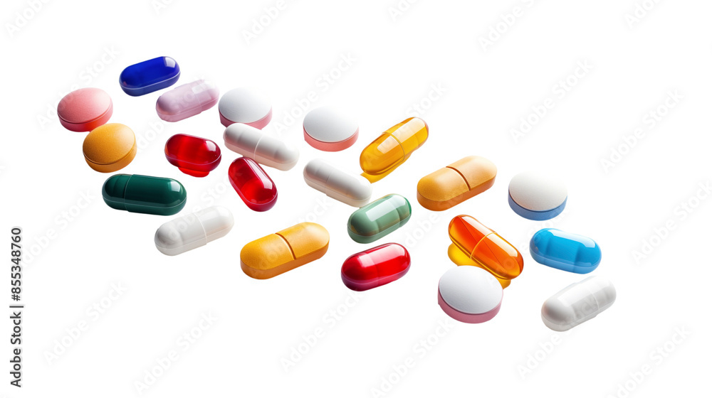 A Symphony of Colors: A Scattered Array of Pills A Symphony of Colors: A Scattered Array of Pills