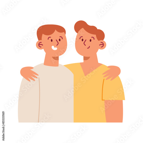 young smiling brothers portrait