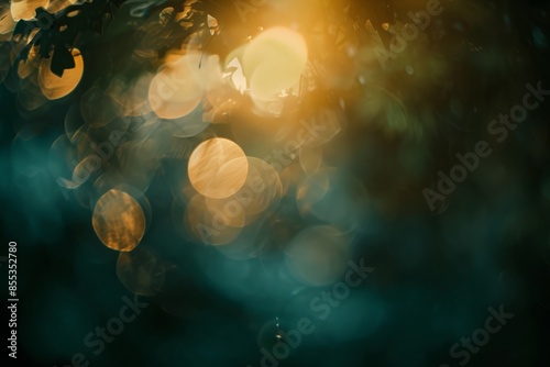 Ambient Sunlight and Blurred Bokeh Background, Perfect for Dreamy or Ethereal Ads photo
