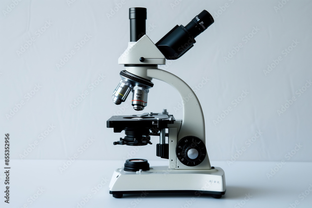 Precision Microscope on White Background Precision Microscope on White Background