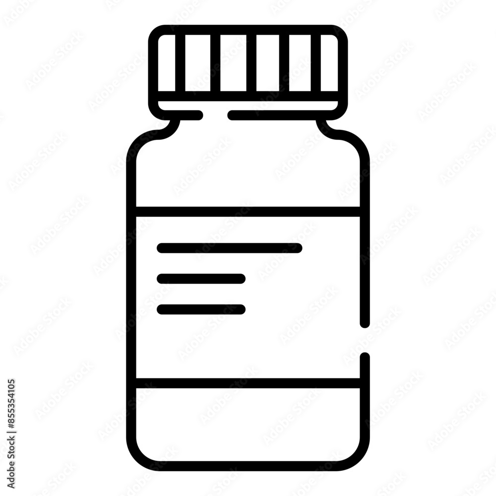 Medicine bottle black line icon Medicine bottle black line icon