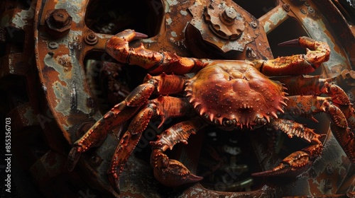 Rusty Rustacean Rustic Rust Crab: A Rustic Tale of a Rust Crab Amidst the Rust photo