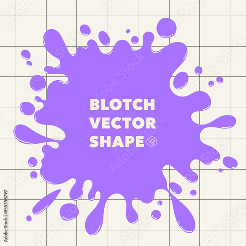 Vector abstract complex shape, fluid blotch spot image as template for background. Dynamical colored rounded backdrop with modern minimalistic pattern and copy space.