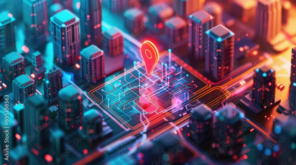 Urban 3D Cityscape with Digital Art and Illustration Elements, Featuring Advanced Technologies and AI Imagery Urban 3D Cityscape with Digital Art and Illustration Elements, Featuring Advanced Technologies and AI Imagery