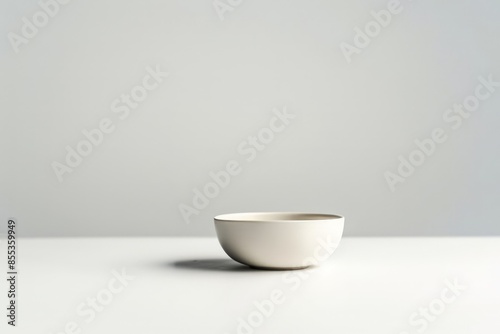 Minimalist Ceramic Bowl on White Surface