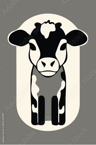 engrave ink draw cow illustration vettoriale editabile 