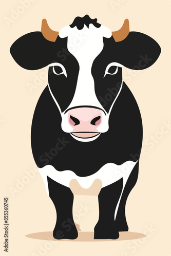 engrave ink draw cow illustration vettoriale editabile 