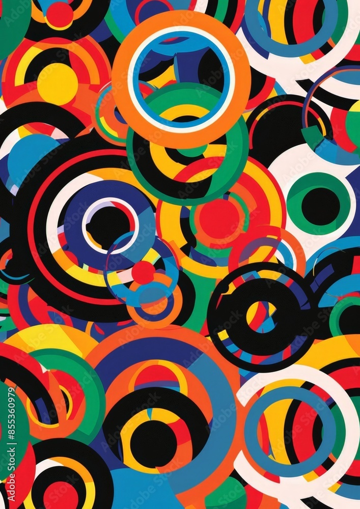 Fototapeta premium Vibrant Colorful Circular Pattern Stock Image
