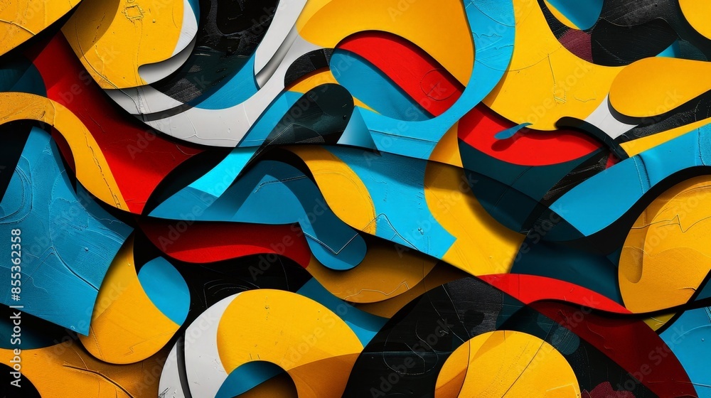 Vibrant Abstract Art with Geometric Shapes in a Modern Style Vibrant Abstract Art with Geometric Shapes in a Modern Style