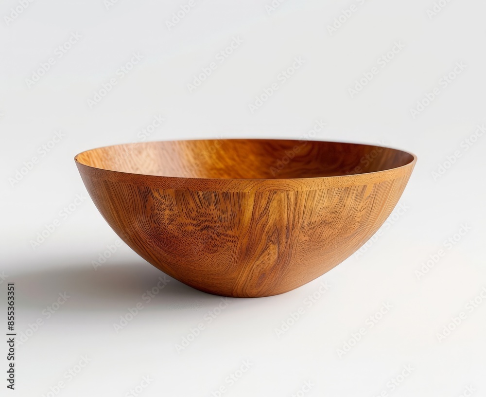 Elegant Wooden Bowl on White Background Elegant Wooden Bowl on White Background