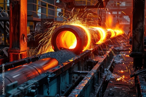 Dynamic image of sparks flying from molten metal being cast in a factory, emphasizing the power of industry