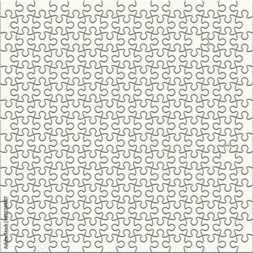 Background of white jigsaw puzzle stock illustration.	
