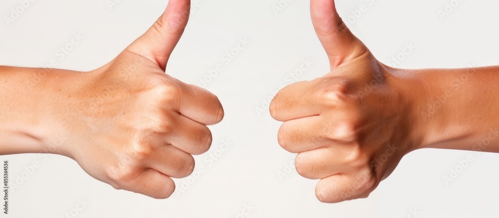 Two Thumbs Up Signaling Approval or Agreement Two Thumbs Up Signaling Approval or Agreement