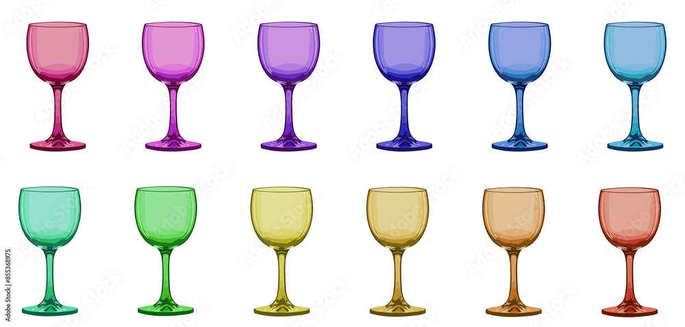 Collection of colorful goblets with glass effects in vector Collection of colorful goblets with glass effects in vector