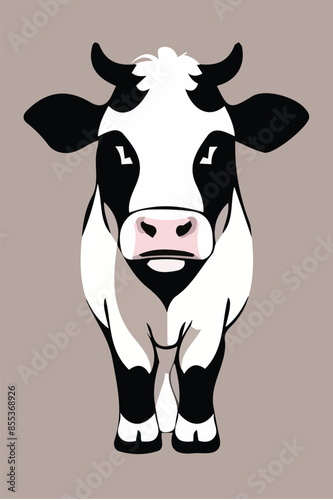 engrave ink draw cow illustration vettoriale editabile 