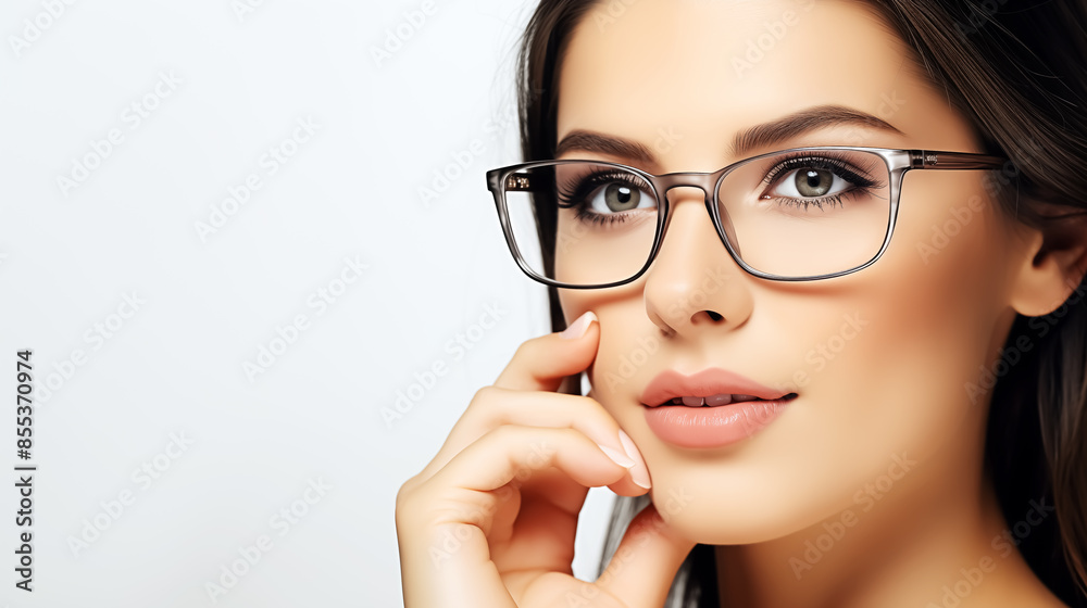 facial model, beautiful woman wearing eyeglasses, fashion design, high class fashionable eyewear commercial photography. facial model, beautiful woman wearing eyeglasses, fashion design, high class fashionable eyewear commercial photography.