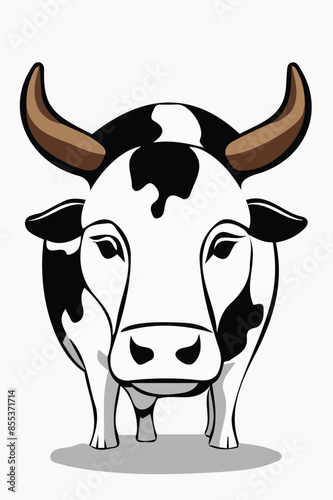 engrave ink draw cow illustration vettoriale editabile 