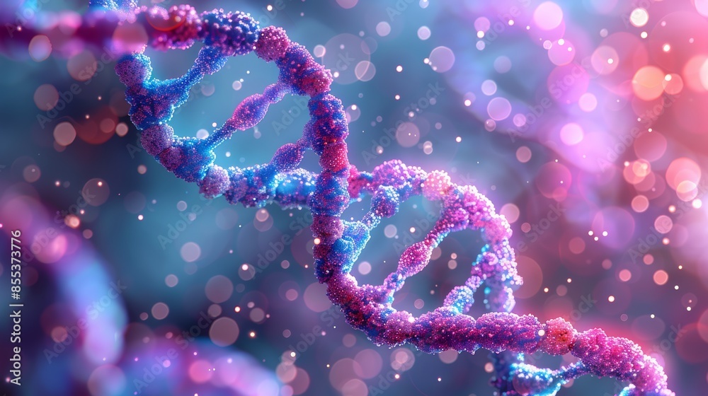 A vibrant graphic showcases an imaginative DNA double helix, glowing with bright colors to emphasize genetic complexity. A vibrant graphic showcases an imaginative DNA double helix, glowing with bright colors to emphasize genetic complexity.